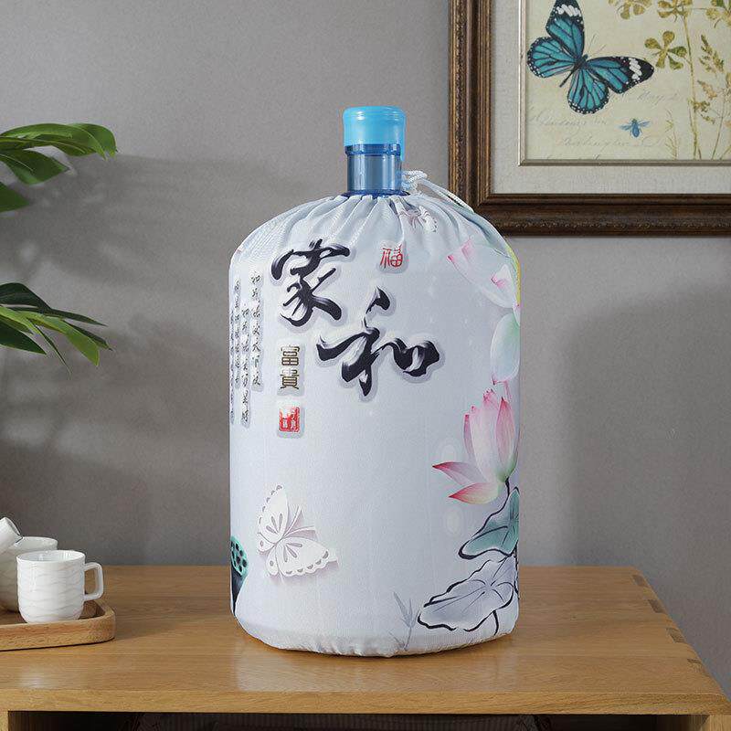 韩版小清新全包上开口抽绳饮水机桶罩饮水机罩布艺蕾丝防尘罩