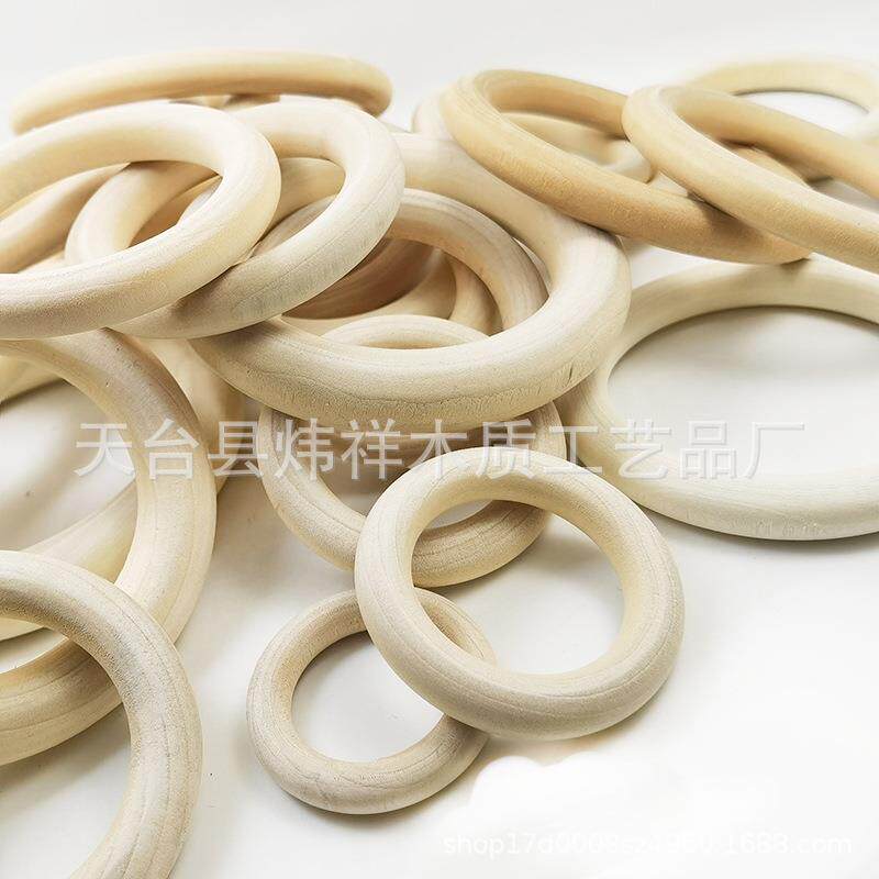 原木色木圈15mm~100mm diy饰品配件木环吊环手袋扣件木环