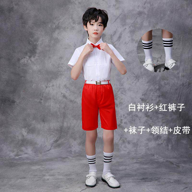 高档六一儿童歌大合唱团演蓬出服套装小学红生诵表演服装幼朗儿园