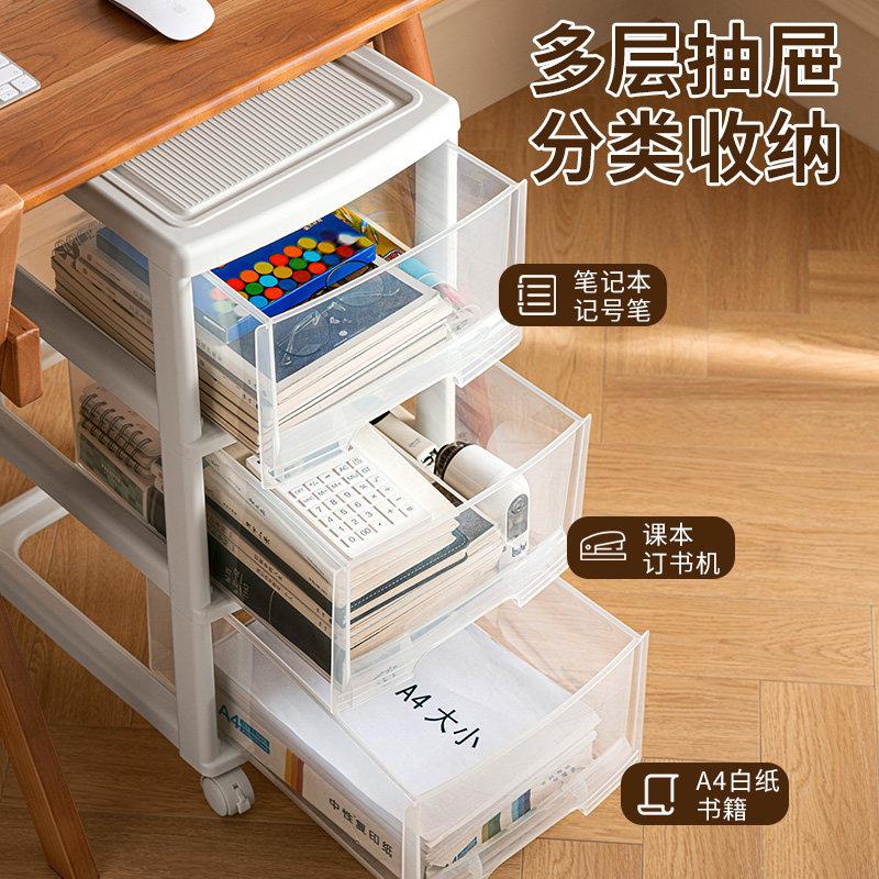 桌下收纳柜箱抽式文件屉Jeko＆Je储置物架书架书移动柜盒子办公室