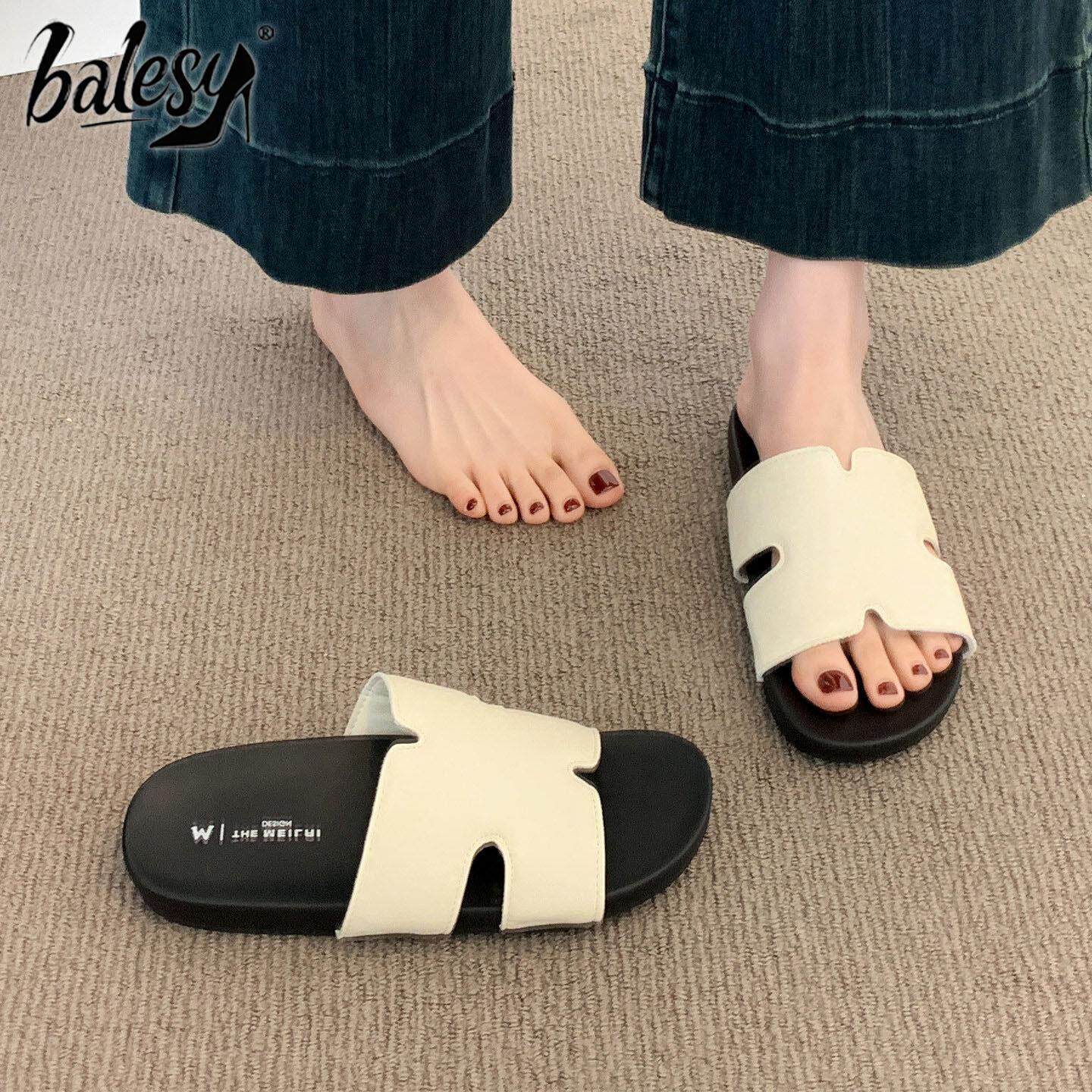 英国真皮厚底一字拖女夏外穿2026新款超火海边沙滩增高休闲凉拖鞋