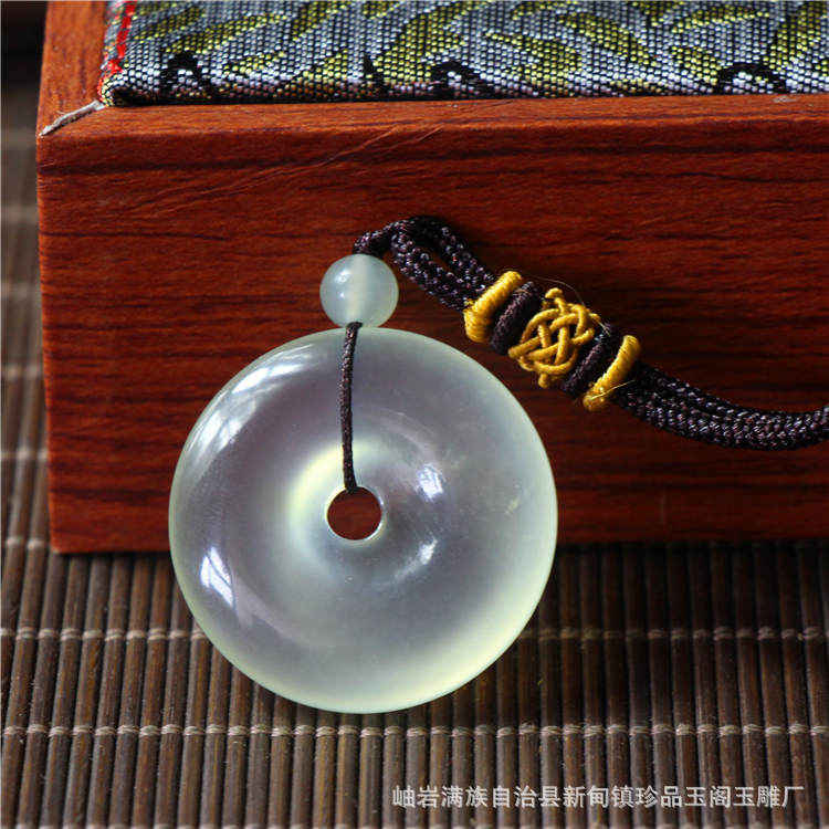 天然玉石吊坠岫岩玉吊坠挂件玉器工艺品平安扣产地加工批发