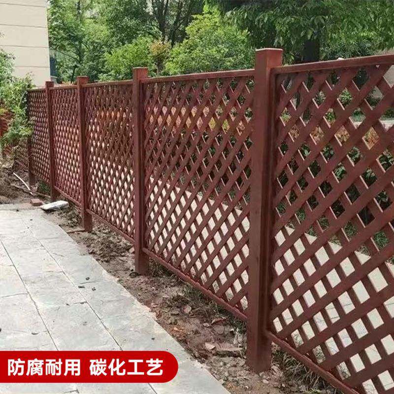 户外庭院插地竹篱笆木栅栏装饰木桩花坛围墙护栏防腐木花园围栏