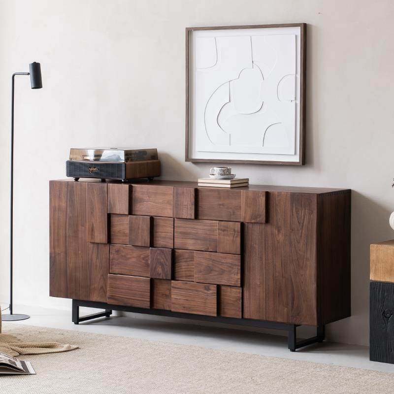 中古黑胡桃实木餐边柜客厅收纳玄关斗柜侘寂风简约现代储物抽屉柜,住宅家具,餐边柜,淘宝优惠券,粉丝福利购,淘宝优惠卷