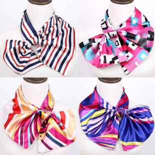 百变魔术丝巾空姐银行上班商务工作服职业装小方巾围巾领花领结女