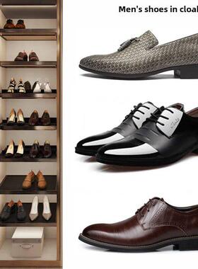 样板间软装男鞋衣帽间装饰摆件鞋步入式衣柜摆放黑色鞋棕色鞋