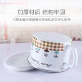 QD4D老式 大容量搪瓷快餐杯带盖学生大号杯子上班族打饭 搪瓷杯经典