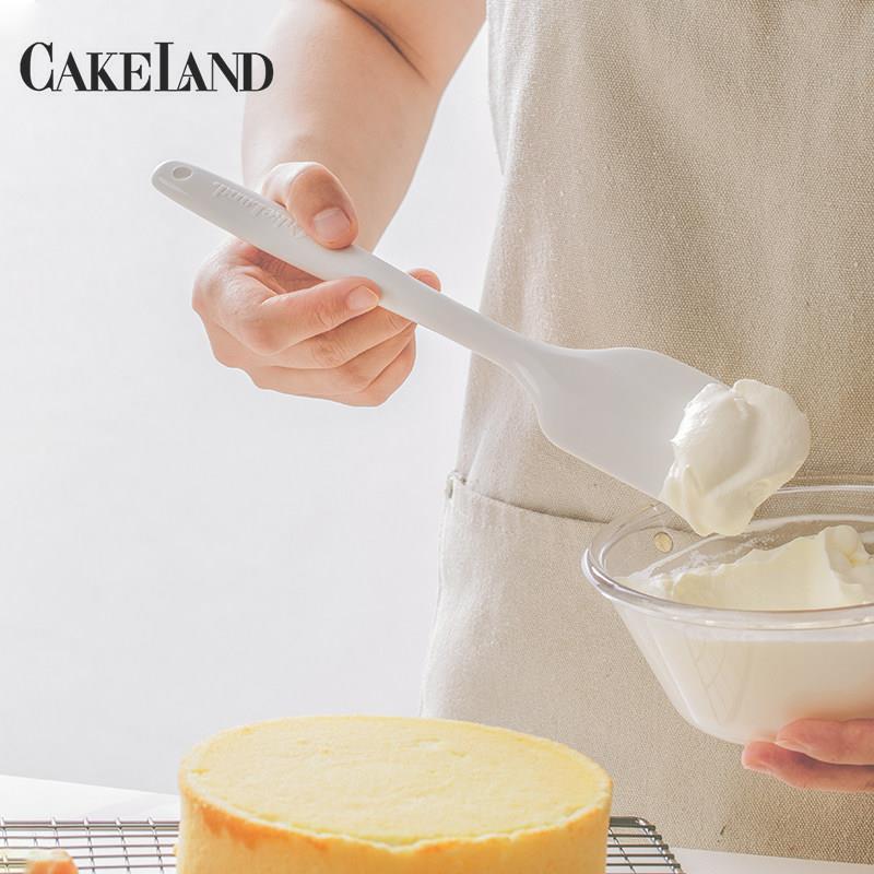 刮刀日本进口cakeland一体式耐热硅胶铲搅拌刀烘焙大号奶油软抹刀