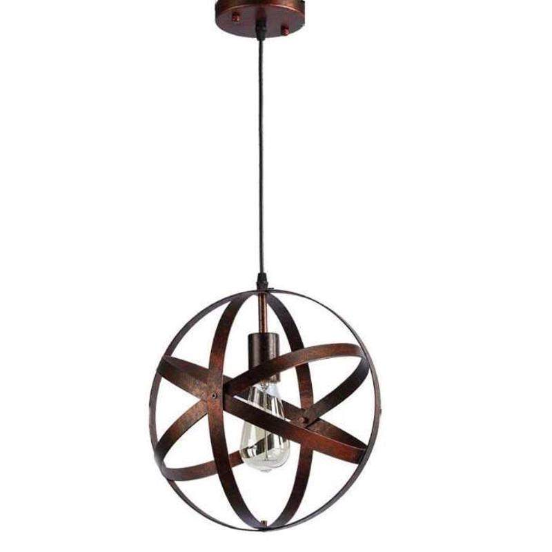 Amazon美式仿古创意黑色圆形地球吊灯复古工业吧台铁艺灯具,家装灯饰光源,客厅吊灯,淘宝优惠券,粉丝福利购,淘宝优惠卷