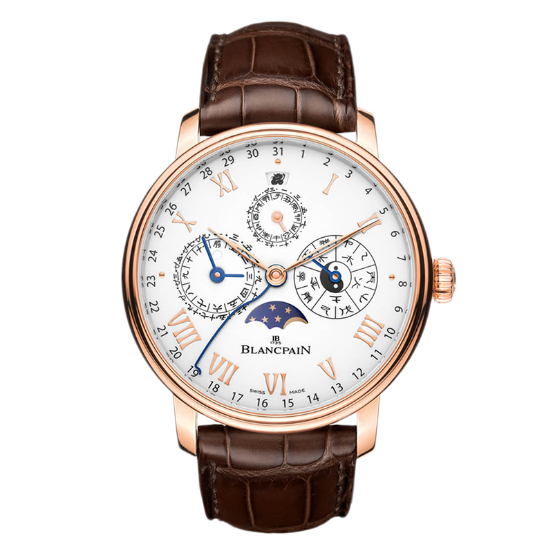 全套中华年历[9.8新]宝珀18K玫瑰金自动机械手表男0888-3631-55B