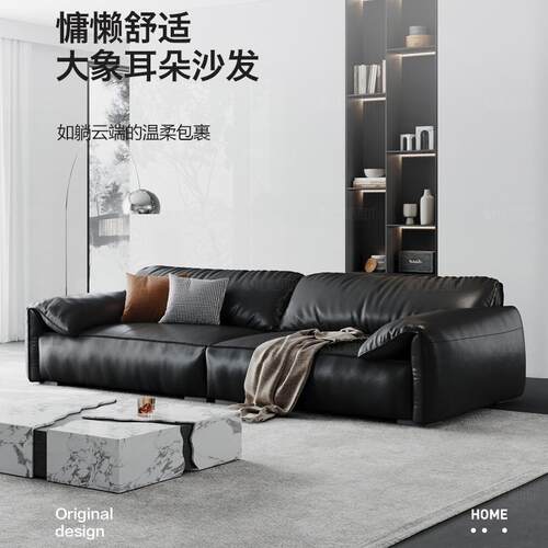 baxter北欧家用客厅意式极简沙发现代小户型三人位大象耳朵沙发