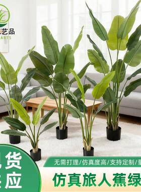 仿真旅人蕉绿植轻奢家居装饰盆栽美人蕉假树落地造景假植物天堂鸟
