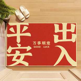 家用耐磨丝圈地垫进门刮泥蹭土防滑脚垫pvc可裁剪入户地垫 新中式