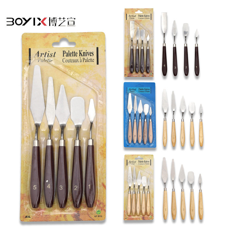 不锈钢跨境美术三角木质调色盒