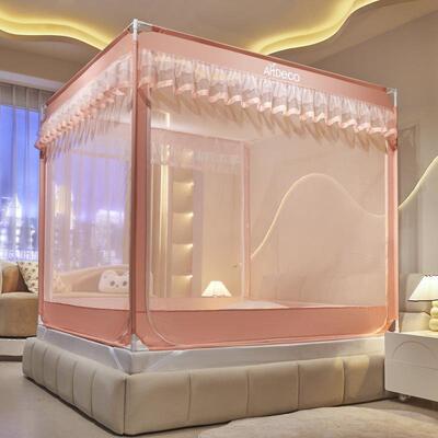 防摔蚊帐2高026新款拉链方帐卧家用室三开XKB门加大空儿间全底童