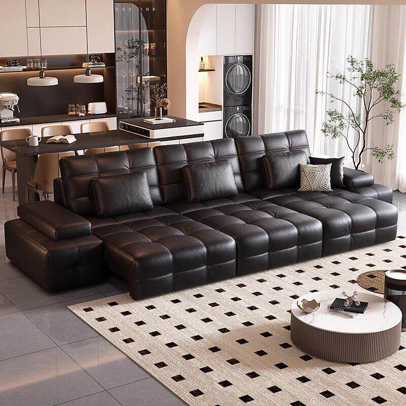 劳伦斯真皮电动沙发零靠墙多功能头层牛皮艺沙发可伸缩两用沙发床