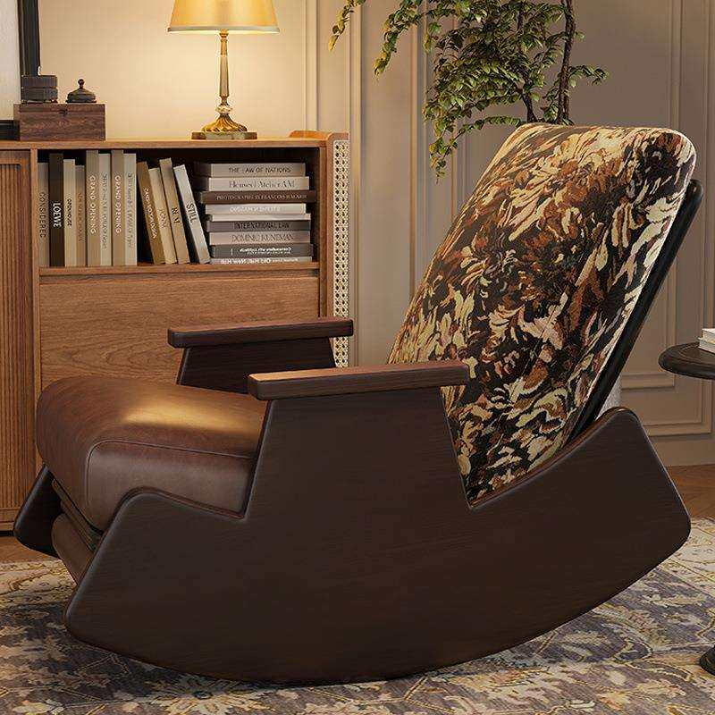 阳台躺椅沙发懒人椅实木摇椅折叠午休可躺可睡家用复古客厅摇摇椅