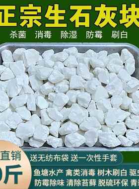生石灰块粉10斤鱼塘消毒农用驱虫杀菌室内家用除湿防潮防霉干燥剂