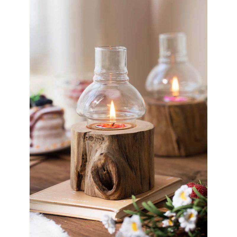 北欧实木蜡烛台风灯走马灯复古浪漫烛光晚餐户外防风烛台餐桌摆件,家居饰品,烛台,淘宝优惠券,粉丝福利购,淘宝优惠卷