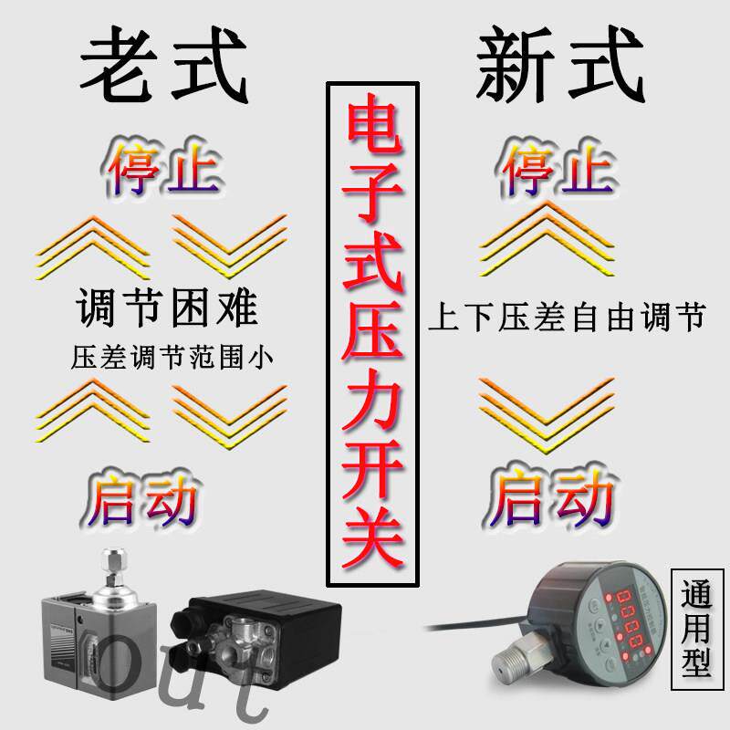 空压机压开关8v电子显0自动启停2力20v空气压数缩气泵控制器可调