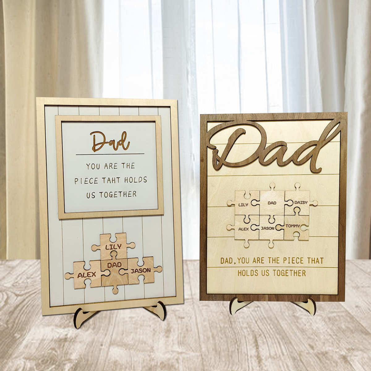 木质工艺品定制 DIY欧式母亲父亲节木质摆件批发来图加工一件起批