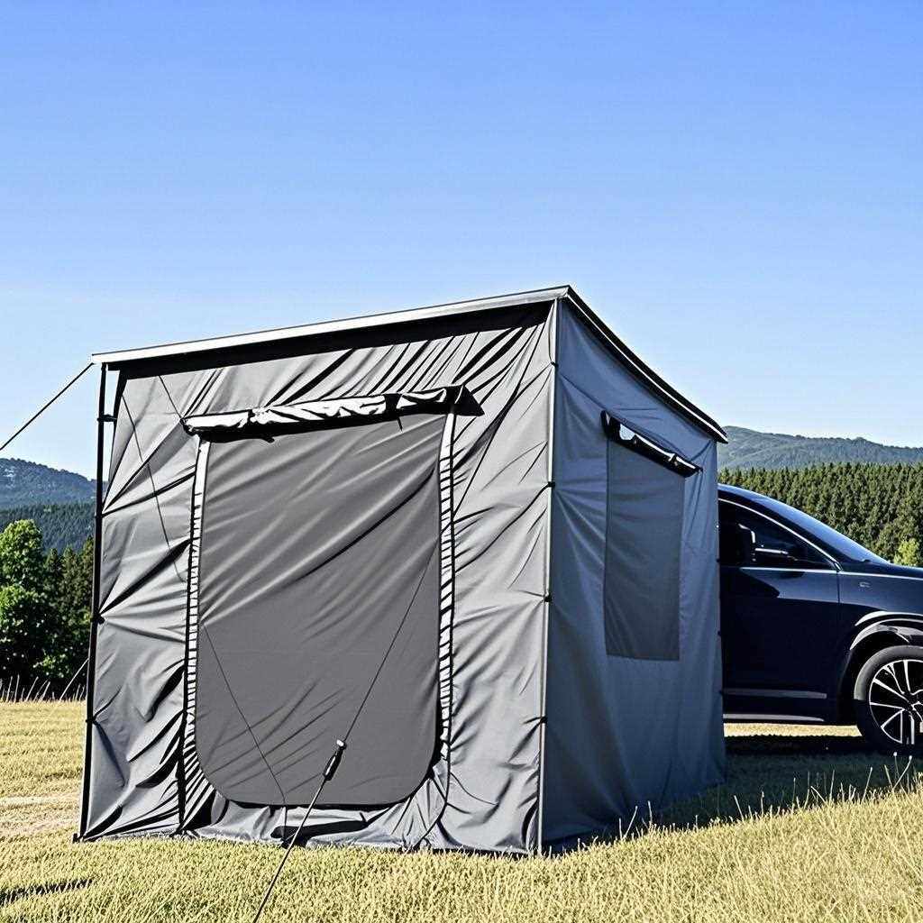 直销新款户外车边帐篷侧遮阳布汽车天幕布房子大容量纱网帐篷车边