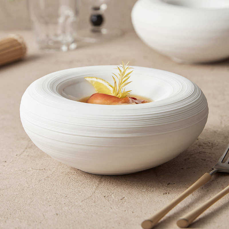 线纹陶瓷盘子家用菜盘创意双层保温盘白色浓汤盘商用圆形盘意境菜,餐饮具,盘,淘宝优惠券,粉丝福利购,淘宝优惠卷