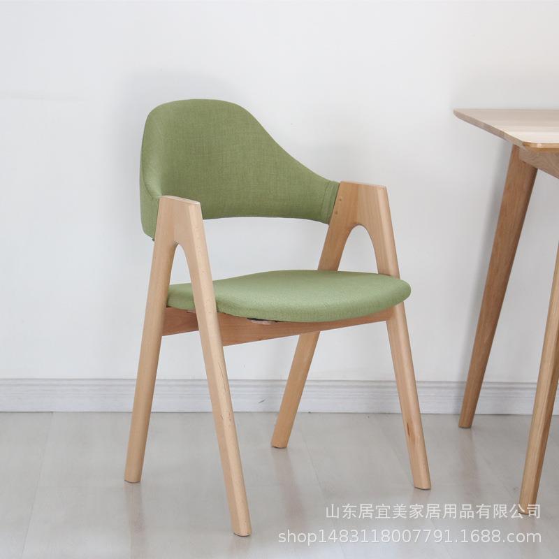 欧式水曲柳实木椅子餐椅靠背布艺休闲咖啡餐厅电脑书桌榉木泰国椅