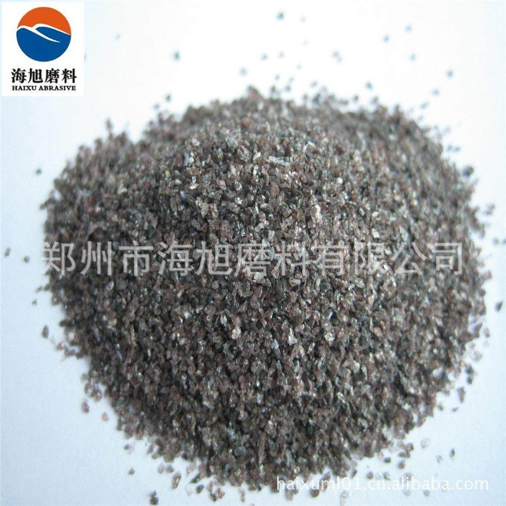 棕刚玉喷砂研磨打磨抛光除锈石材刻字高硬度棕刚玉机磨料颗粒图片