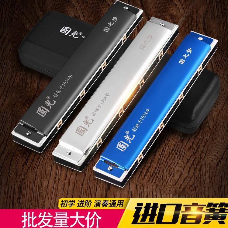 供应厂价直销国光口琴/国光24孔国之梦演奏比赛级口琴/复音/重音