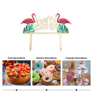 Party Birthaday Toppers Picks Decor Flamingo Supplies Cake