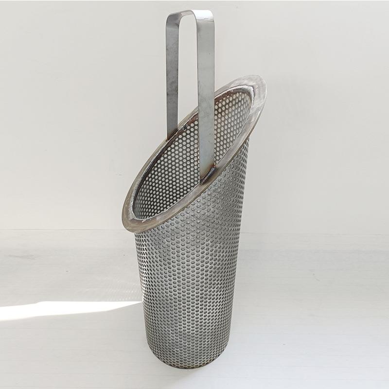 式化工管道化管道过滤器工蓝不锈钢篮滤芯斜口式滤芯网提篮式滤芯