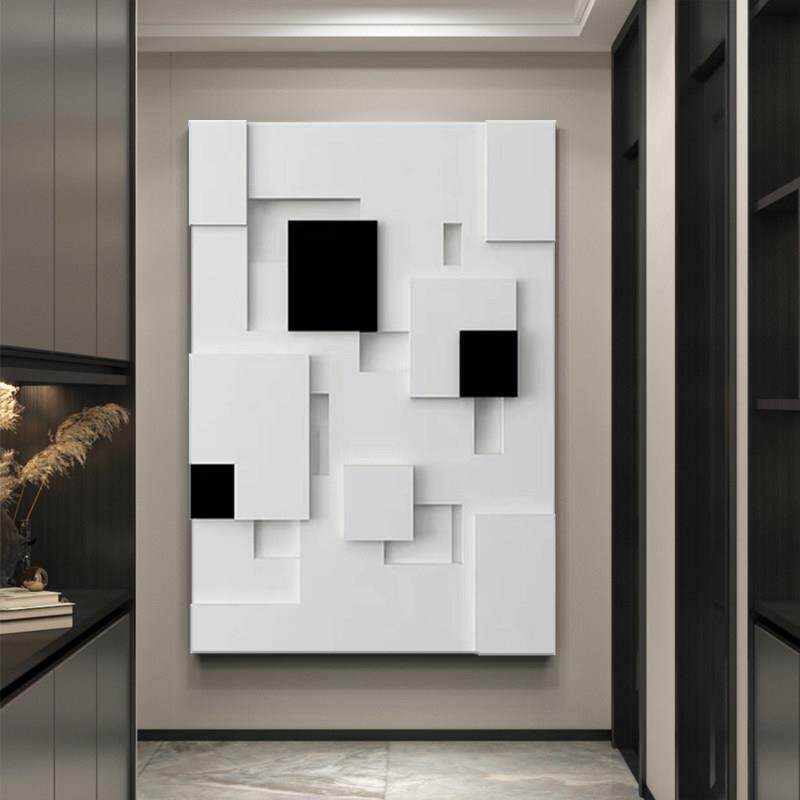 现代简约立体砂岩浮雕玄关装饰画 画3D肌理画 画客厅沙发背景墙创