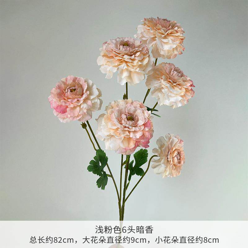婚庆仿真花6头暗香锦鲤牡丹花艺婚礼堂装饰假花酒店软装道具花材