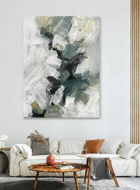 抽象现简约装饰画黑白色调客厅沙发背景墙壁画玄关入户小众挂画