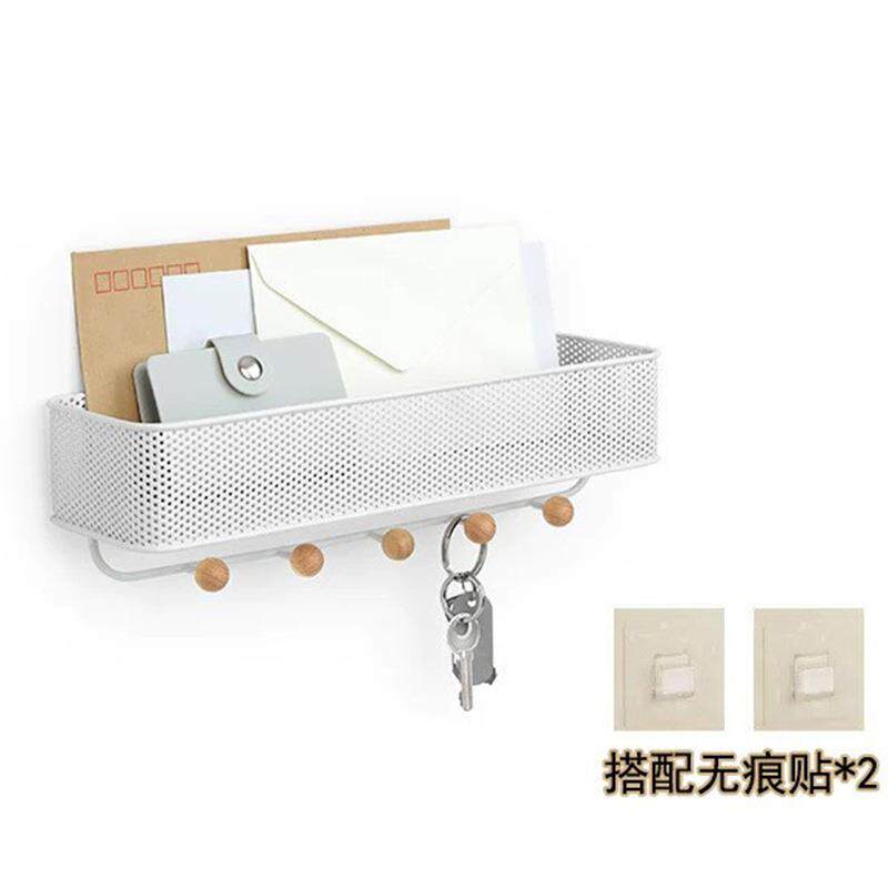 北欧玄关创意置物架 衣物钥匙信件收纳挂架墙壁多用途收纳挂篮