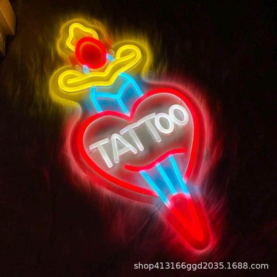 亚马逊工厂LED霓虹灯发光字餐饮酒店创意造型英文字母灯牌跨境