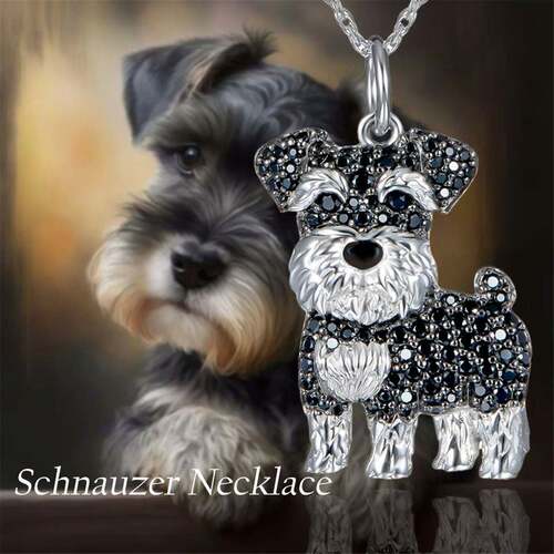 Exquisite and Cute Schnauzer Dog Pendant Necklace for Women