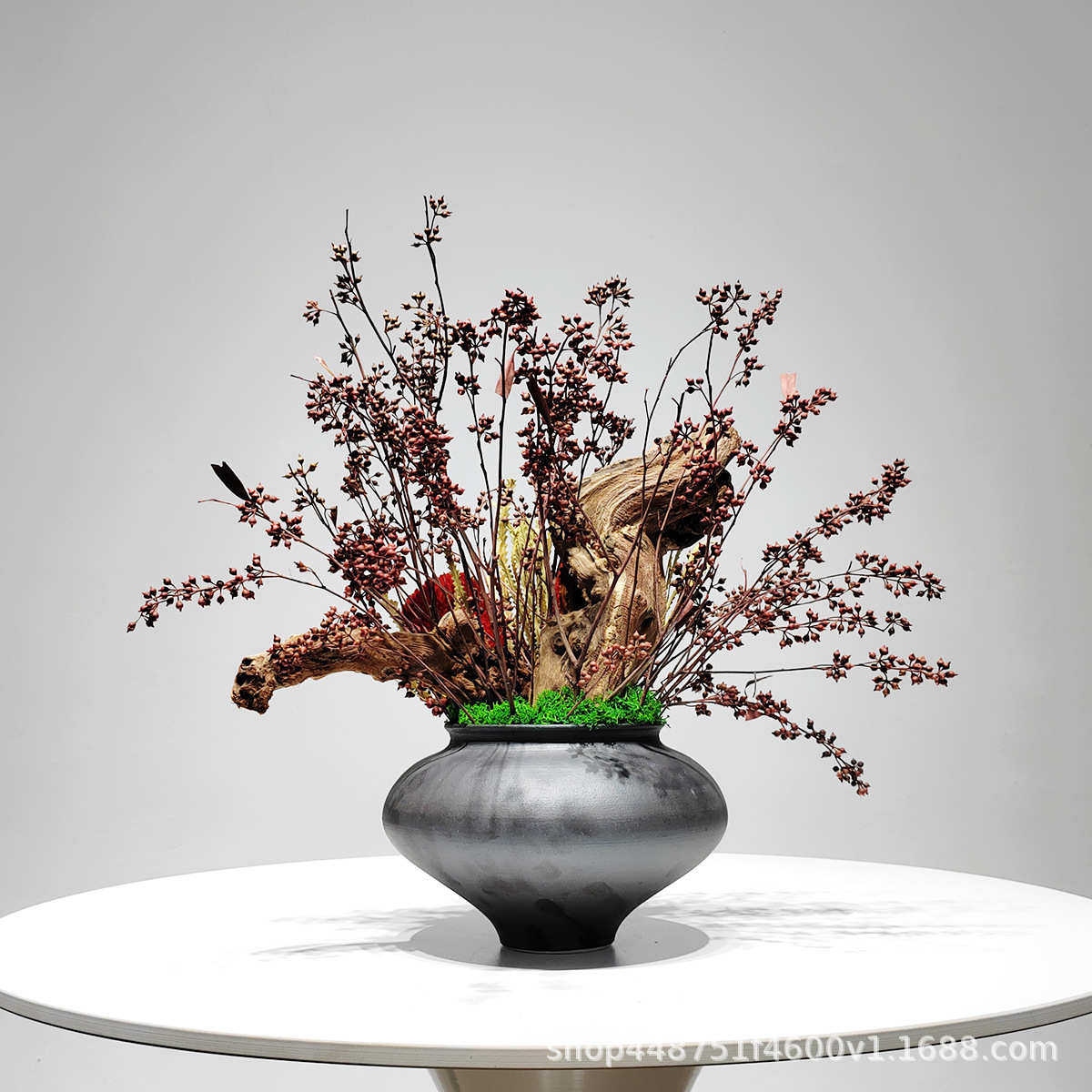 新中式仿真花艺售楼处酒店样板房客厅茶几玄关餐桌装饰品桌面摆件,鲜花速递/花卉仿真/绿植园艺,仿真绿植,淘宝优惠券,粉丝福利购,淘宝优惠卷