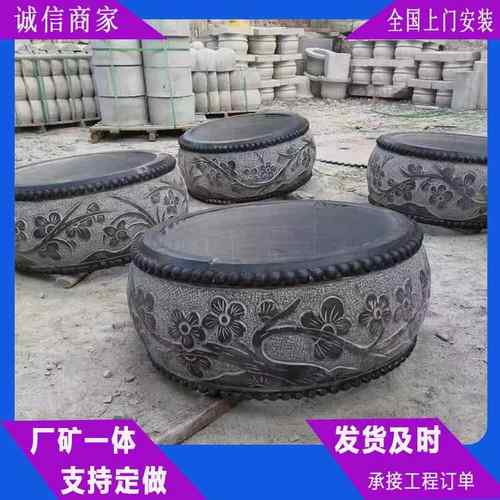 厂家供应来图青设计柱柱脚石雕刻柱墩石仿古石空心墩石石实心柱基