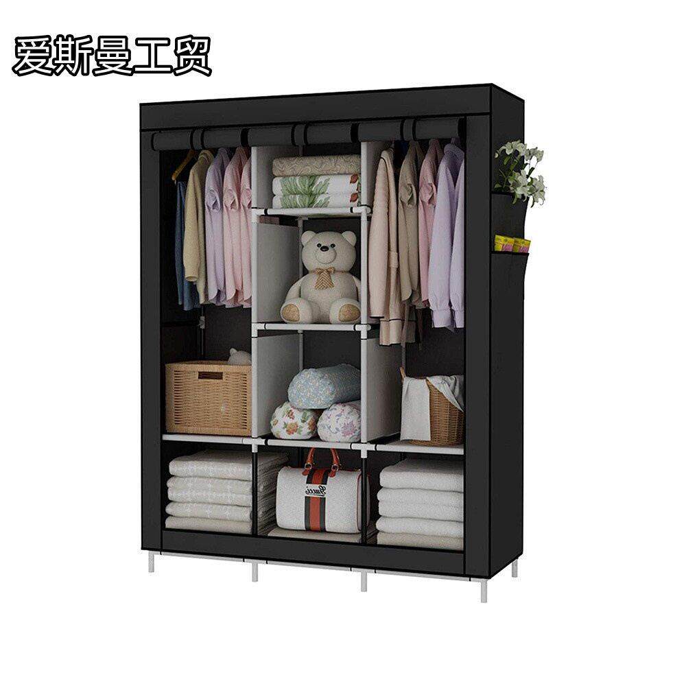 时尚无纺布衣橱组合整体学生宿舍人房间防尘收纳挂衣柜环保
