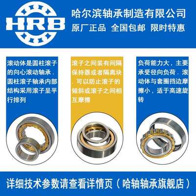 HRB 哈尔滨轴承 N NU NJ NUP 230 232 234 236 E M EM 圆柱滚子