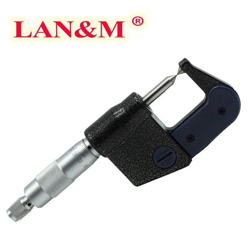 上海联羽电子双尖头千分尺0-25mm30度/60度数显外径分厘卡微米尺