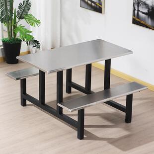 学校组公司食工桌厂饭堂不锈钢LT019堂餐桌4 8人位加固连体快餐