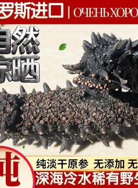 俄罗斯淡干野生海参干货100g16-18头海生刺参 非即食海参礼盒简装