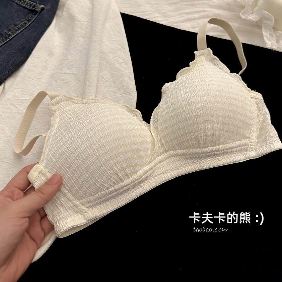 日系大学生少女内衣薄款显小胸无钢圈聚拢上托 托舒适透气甜美文