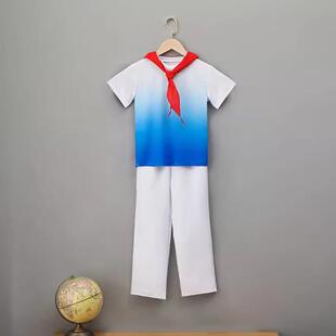 高档六一红船儿启诗航童集体大合演出服中小学生唱红领巾舞蹈歌表