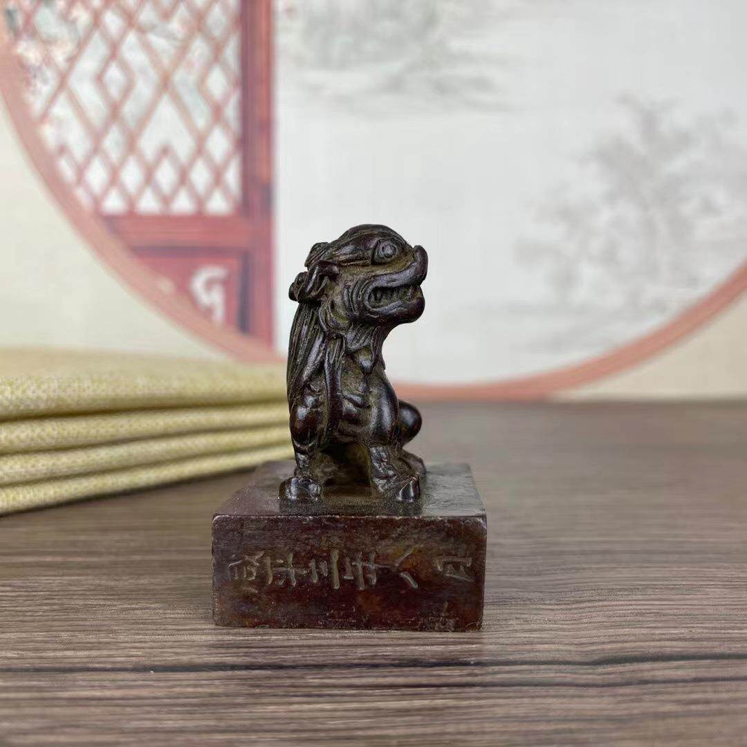 古董老铜印章狮子印摆件老物件旧货老铜器古玩真品包老包真收藏品