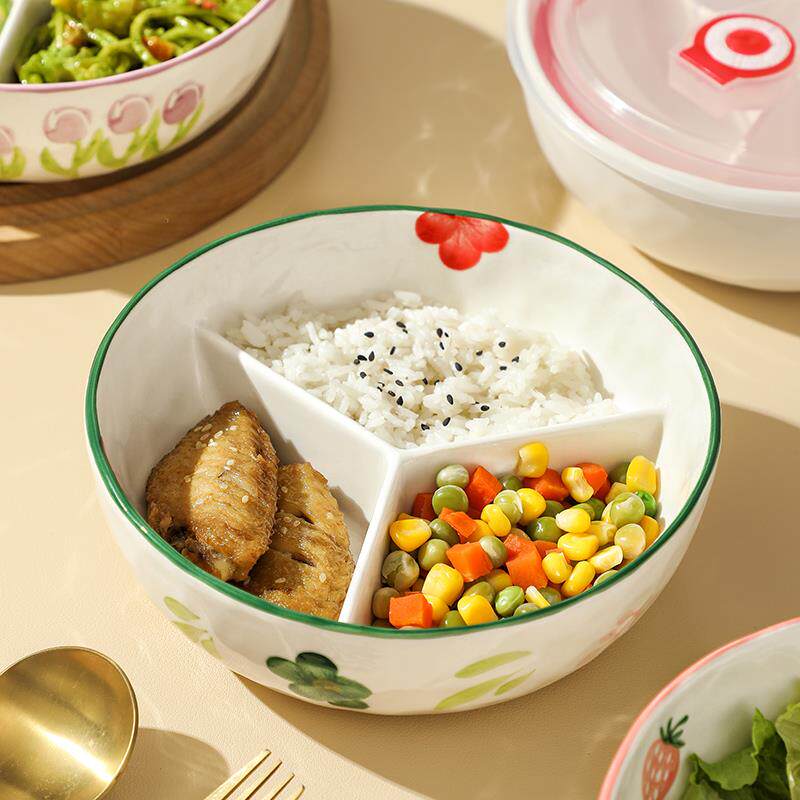 餐盒上班族食堂打饭专用碗蒸饭分格女生饭盒女高颜值三分隔便当盒