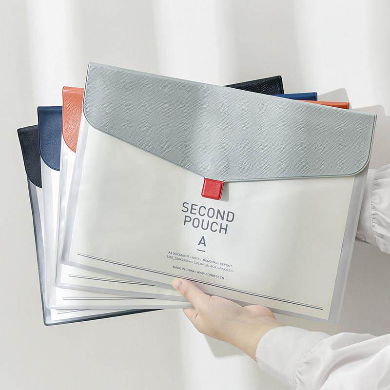 复古文件袋双层皮面文件夹a4透明塑料创意分隔学生用大容量试卷收